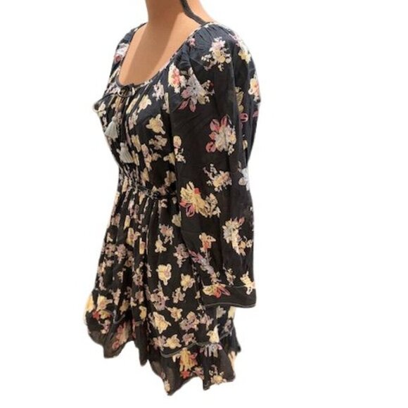 Free People “Camella” Floral Mini Dress in Black – Size Medium – NWOT - Picture 4 of 10